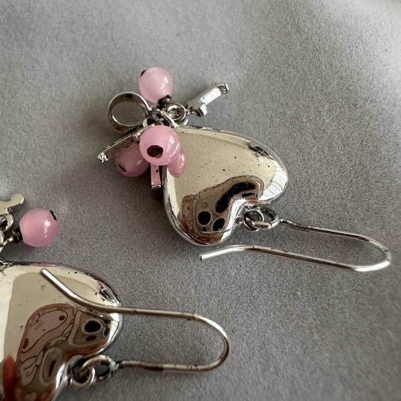 Christian Dior Bead Heart Logo Drop Vintage Earring - Picture 7 of 9